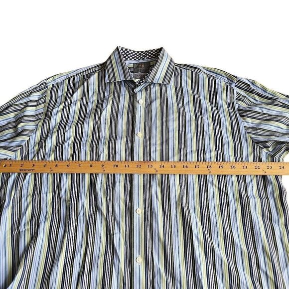 Thomas Dean mens Sz L multicolor striped long sleeve button down shirt - Picture 3 of 5